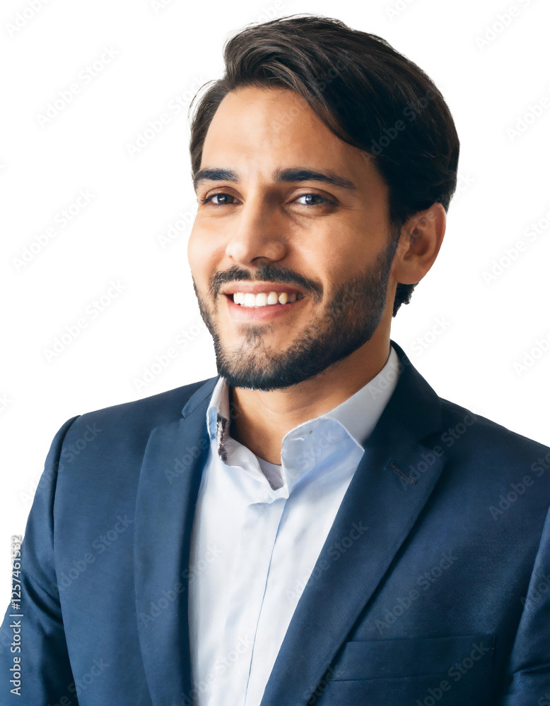 Portrait of only one Man. White Background. Portrait of only one Man. White Background.
