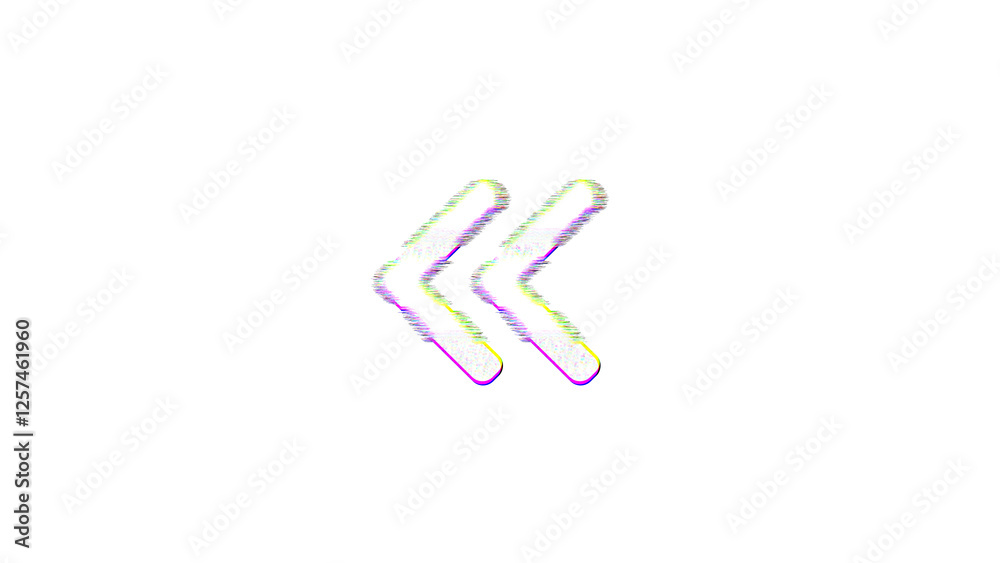 Icon Angle double left is distorted. Glitch. Noise, chromatic aberration, geometric distortion Icon Angle double left is distorted. Glitch. Noise, chromatic aberration, geometric distortion
