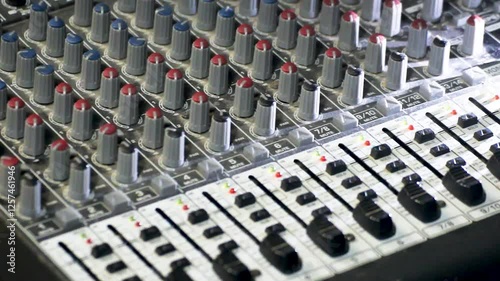 music equipment Audio mixing console in the studio