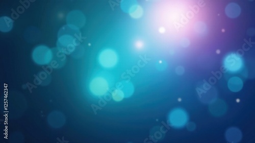 Abstract Teal and Purple Bokeh Background with Glowing Lights and Soft Focus for Design Projects