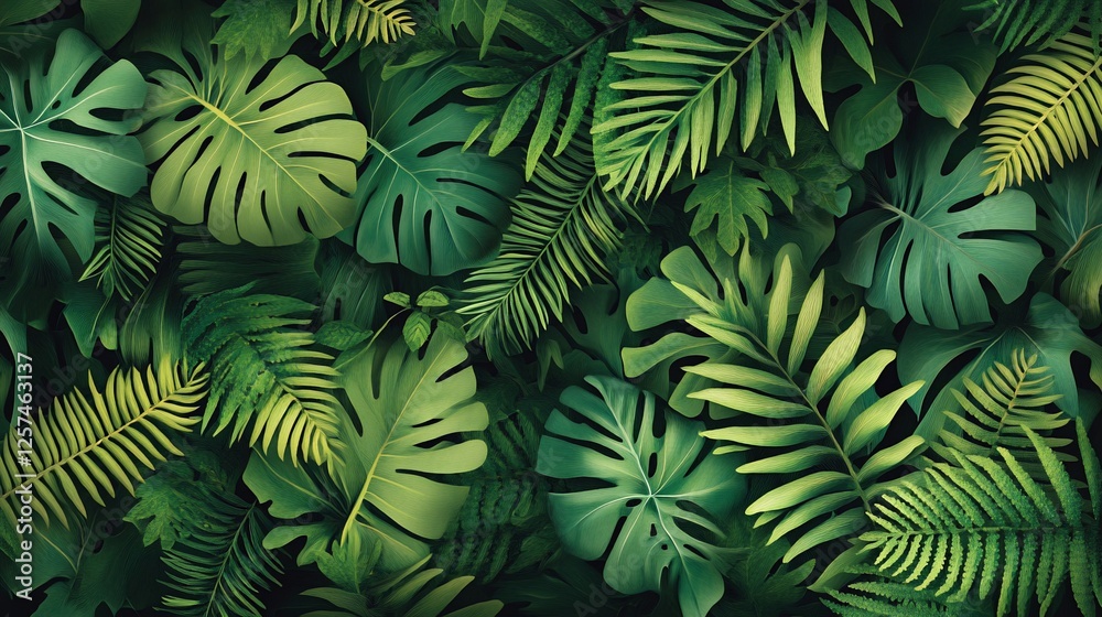 custom made wallpaper toronto digitalLush Tropical Paradise: A Vibrant Tapestry of Green Foliage