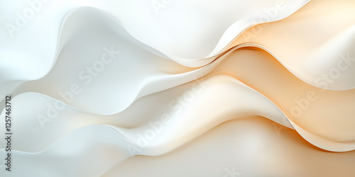 Abstract White and Beige Wave Texture Background