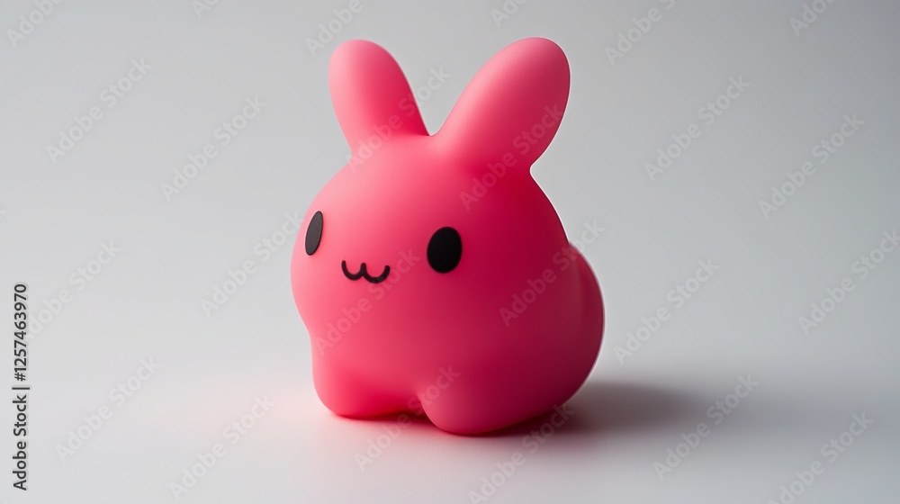Cute pink rabbit figurine with an adorable expression, perfect for playful decor. Cute pink rabbit figurine with an adorable expression, perfect for playful decor.