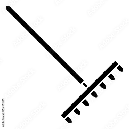 Rake icon vector. Garden tool illustration sign. Farm symbol or logo.