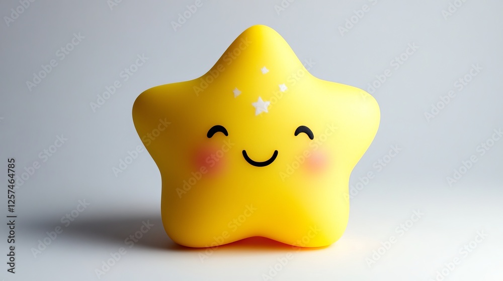 A cheerful yellow star with a smiling face on a minimal background. A cheerful yellow star with a smiling face on a minimal background.
