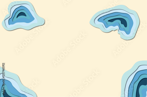 3D abstract paper art style, design layout for business presentations, flyers, posters, prints, decoration, cards, brochure cover.