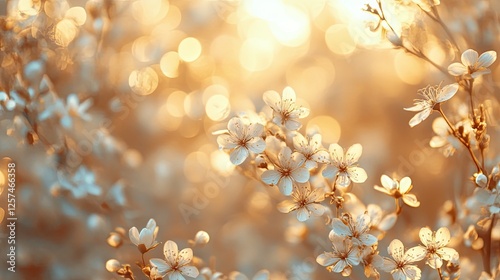 A dreamy bokeh background with soft, blurred lights in warm golden tones, perfect for festive designs.