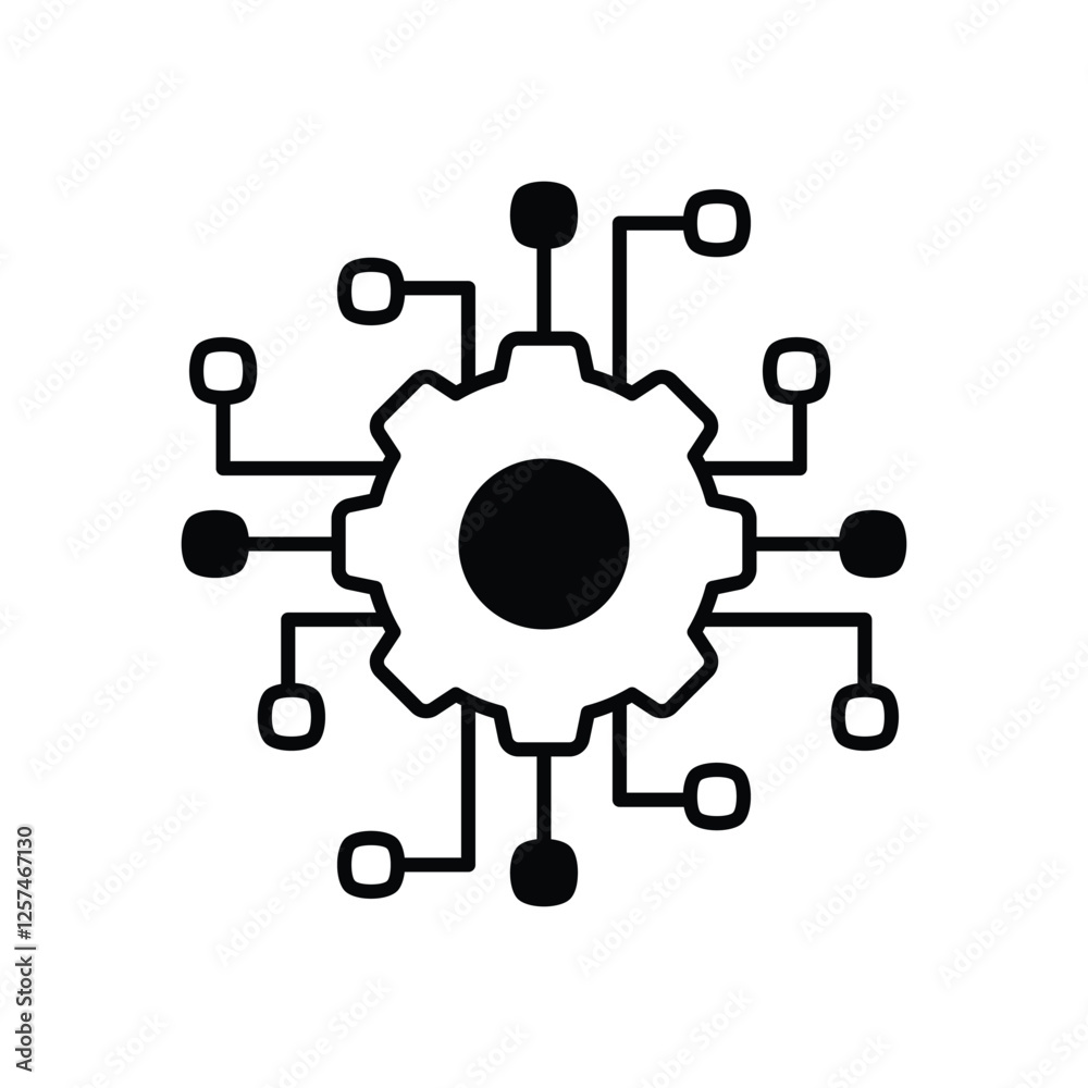 Algorithm gears vector icon Algorithm gears vector icon