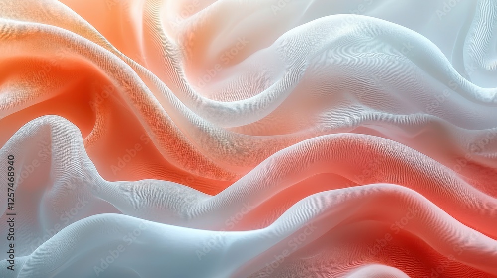 Obraz premium Flowing silk textures abstract art photography studio close-up elegant design