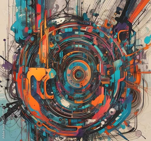 Illustration of abstract technology background.