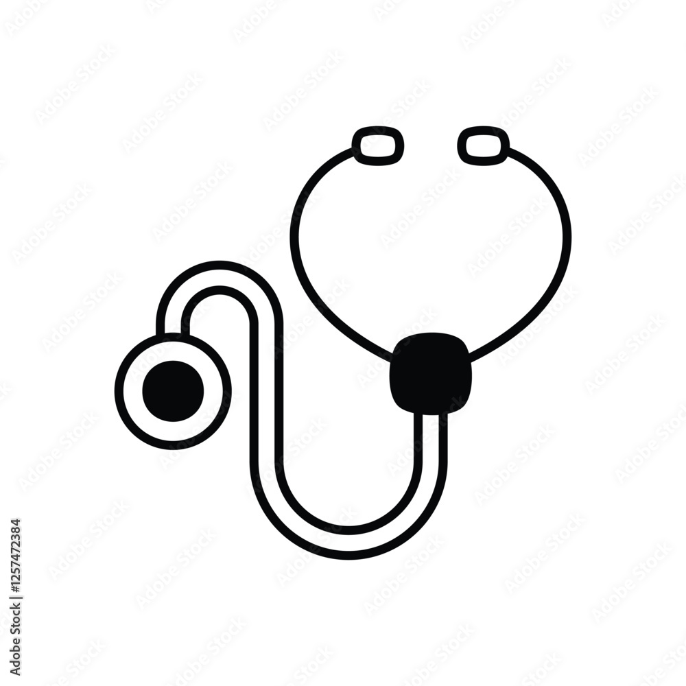 Healthcare AI stethoscope vector icon Healthcare AI stethoscope vector icon