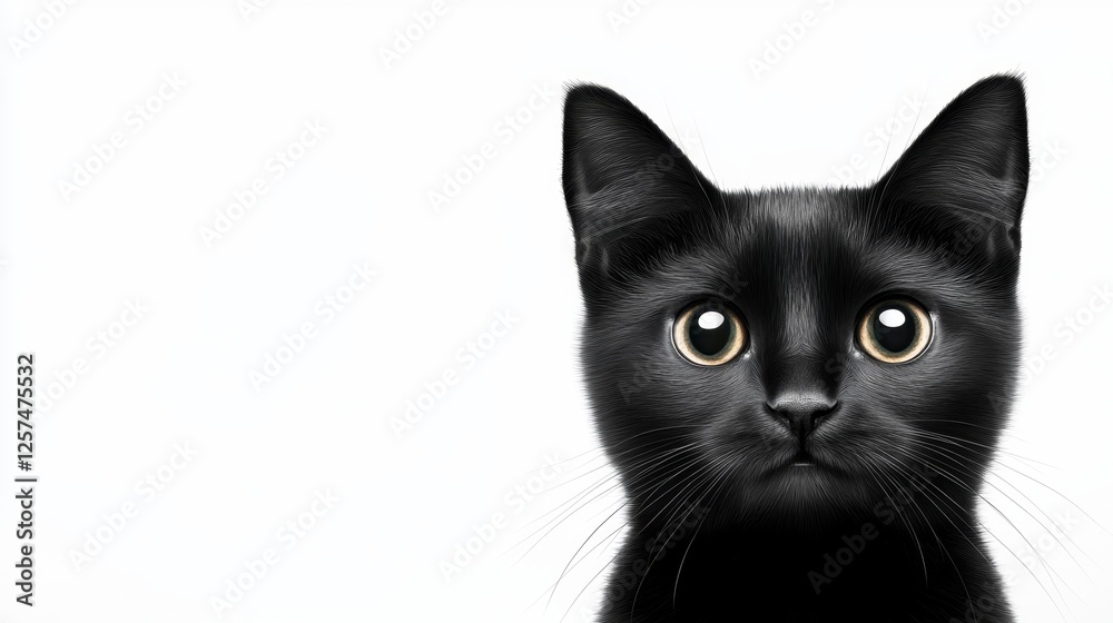 A black cat with yellow eyes looking at the camera A black cat with yellow eyes looking at the camera