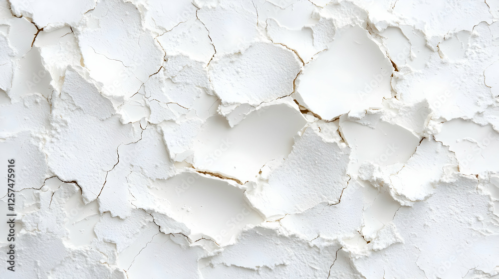 Obraz premium White powder texture background, cracked surface