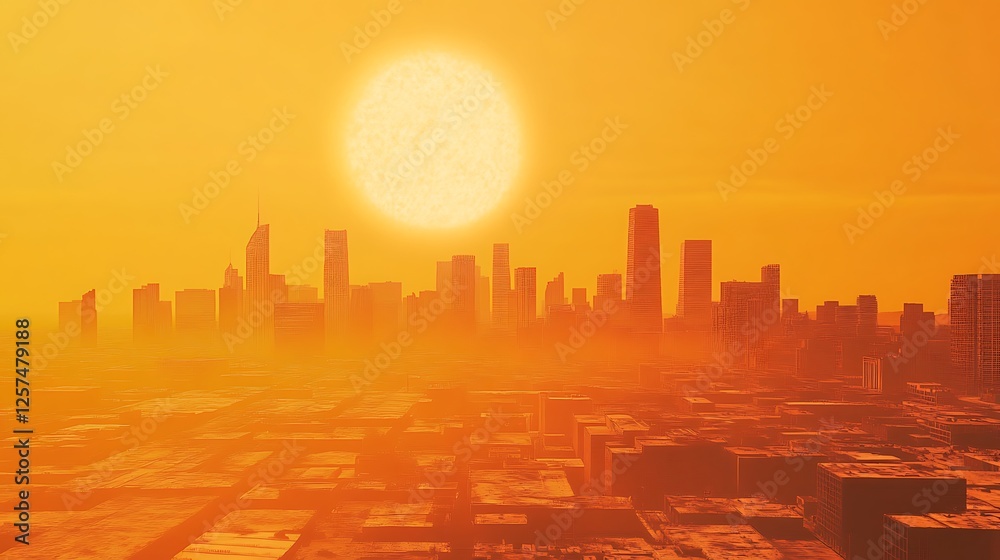 Fototapeta premium city skyline at sunset