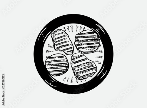 Illustration of an Barbeque Grill Drawing 
