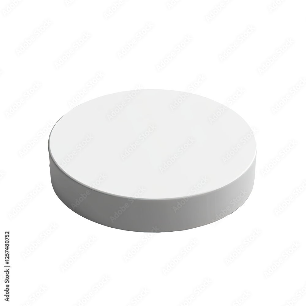 White round display platform, studio shot, minimal background, product presentation White round display platform, studio shot, minimal background, product presentation