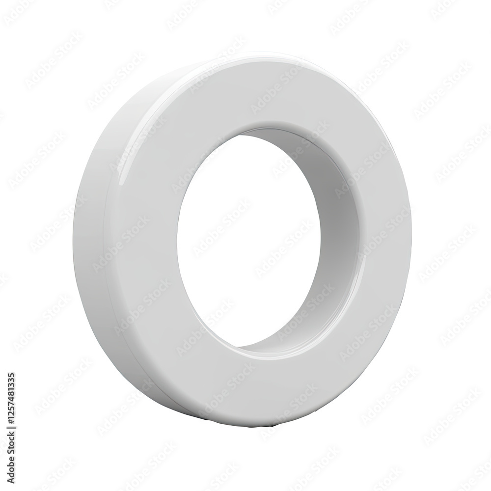 White ring, 3D render, isolated, background, design element White ring, 3D render, isolated, background, design element