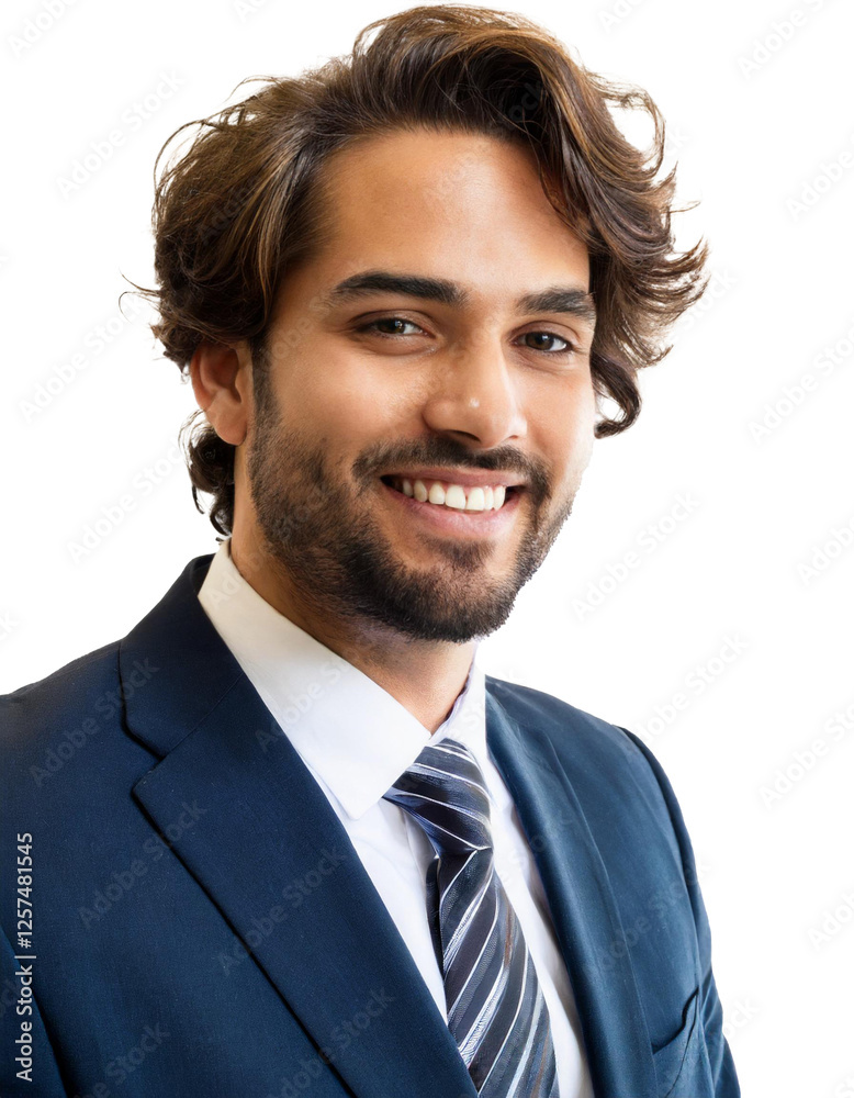 Portrait of only one Man. White Background. Portrait of only one Man. White Background.