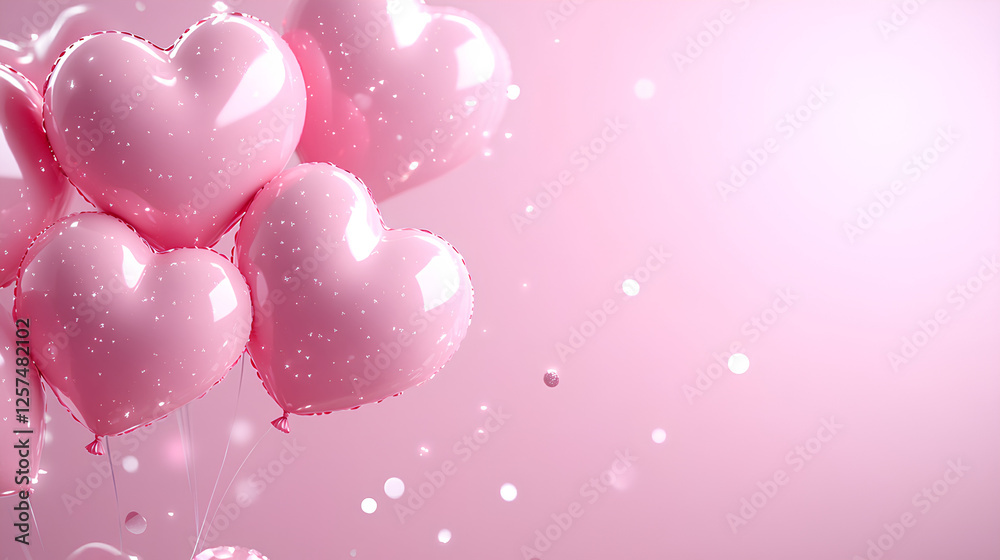 A soft pink background decorated with floating pink hearts, creates a romantic and dreamy atmosphere. Perfect for Valentine's Day, love-themed designs, wedding invitations, greeting cards, and social A soft pink background decorated with floating pink hearts, creates a romantic and dreamy atmosphere. Perfect for Valentine's Day, love-themed designs, wedding invitations, greeting cards, and social