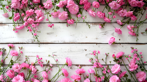 Mothers day background white wooden table