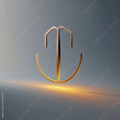 Modern Abstract Logo Design With Smooth Metallic Finish Against Soft Gray Backgrounds in Contemporary Style. It's A High Quality, Stylish Visual Composition Featuring Sleek Geometric Shapes. It's A