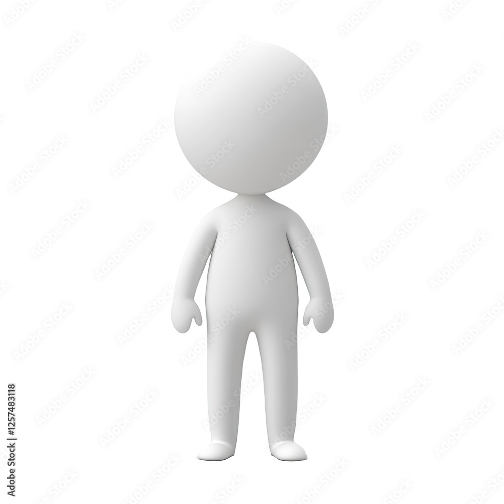White 3D person standing, neutral background, avatar White 3D person standing, neutral background, avatar