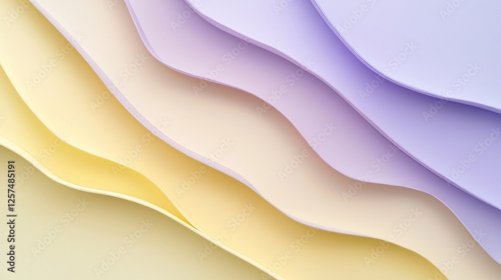 Obraz premium Abstract Pastel Wave Layers: A Serene Visual Harmony