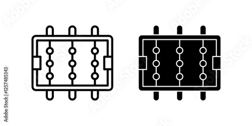 table soccer Icon set. Symbol isolated white background. vector illustration. color editable.