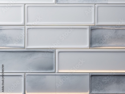 White and Gray Tile Texture for Background with Blank Space for Text Overlay and Design Applications. photo