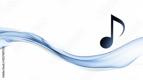Obraz na płótnie A blue music note on a white background w salonie