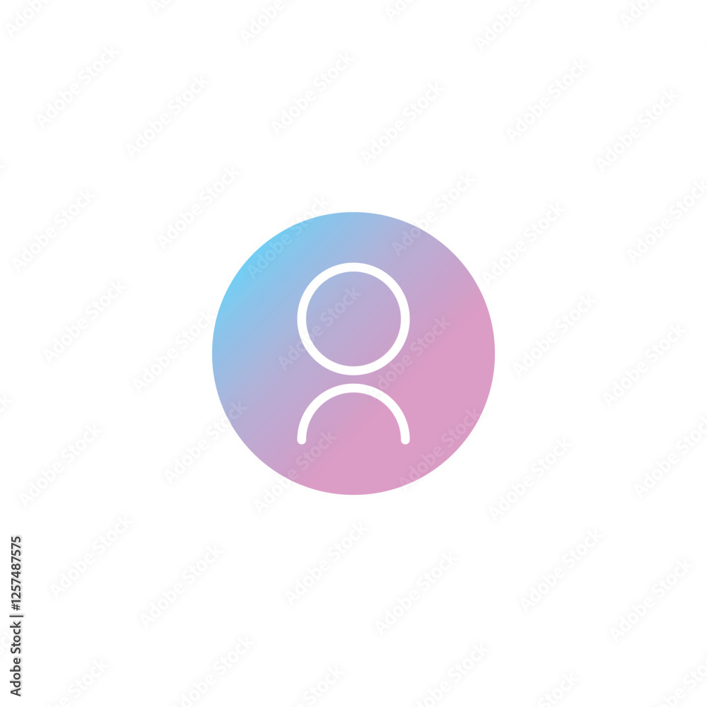 Modern Gradient User Profile Icon for UI and Social Media