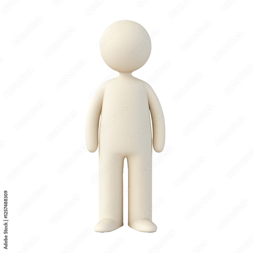 Standing 3D figure, white background, isolated, avatar, website use Standing 3D figure, white background, isolated, avatar, website use