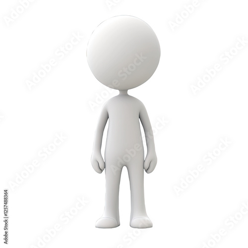 Standing 3D figure, white background, isolated, avatar (1)