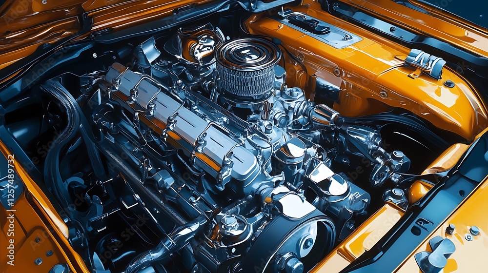 Fototapeta premium motorcycle engine close up