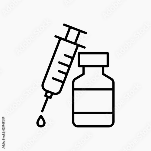 Vaccine vial icon. simple vector icon