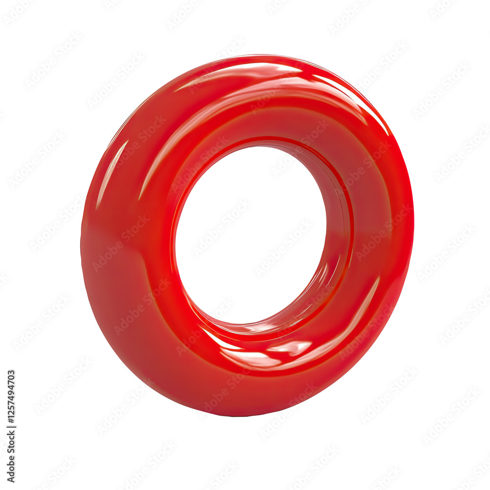 Red ring, 3D render, white background, graphic design element (5) Red ring, 3D render, white background, graphic design element (5)