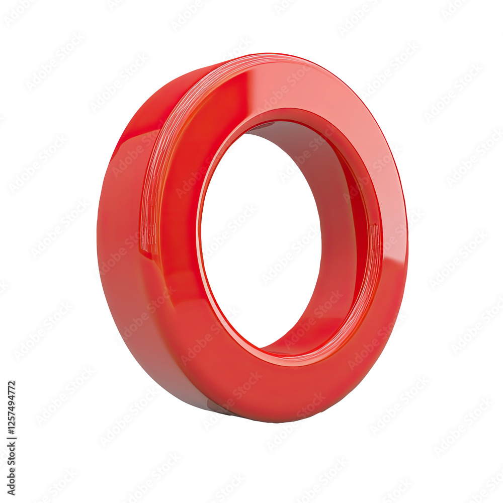 Red ring, 3D render, white background, graphic design element (3) Red ring, 3D render, white background, graphic design element (3)
