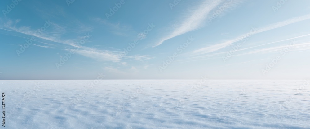 Serene Sky Cloudscape Above a White Floor. Serene Sky Cloudscape Above a White Floor.
