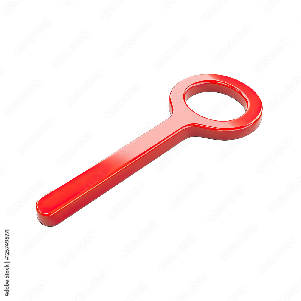 Red magnifying glass, search icon, white background Red magnifying glass, search icon, white background