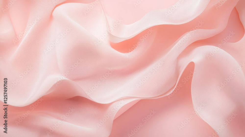 Obraz premium A soft, flowing fabric in a delicate pink hue, creating an elegant and serene atmosphere.