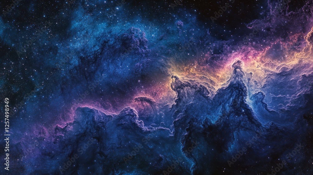 Fototapeta premium A stunning cosmic scene filled with vibrant colors and celestial formations.