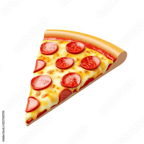 Wallpaper Mural Pepperoni pizza slice, isolated, white background, food photography, menu use (1) Torontodigital.ca