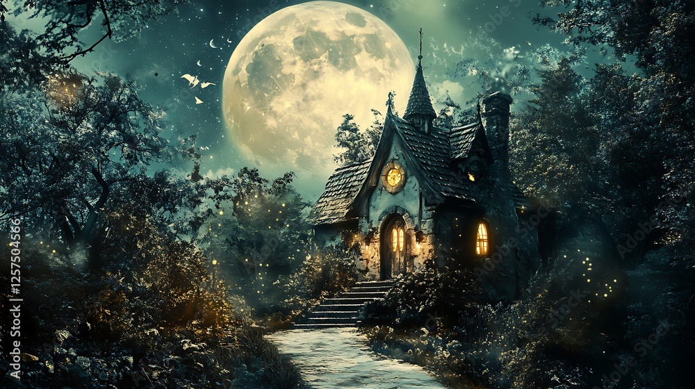 night landscape with moon and clouds night landscape with moon and clouds