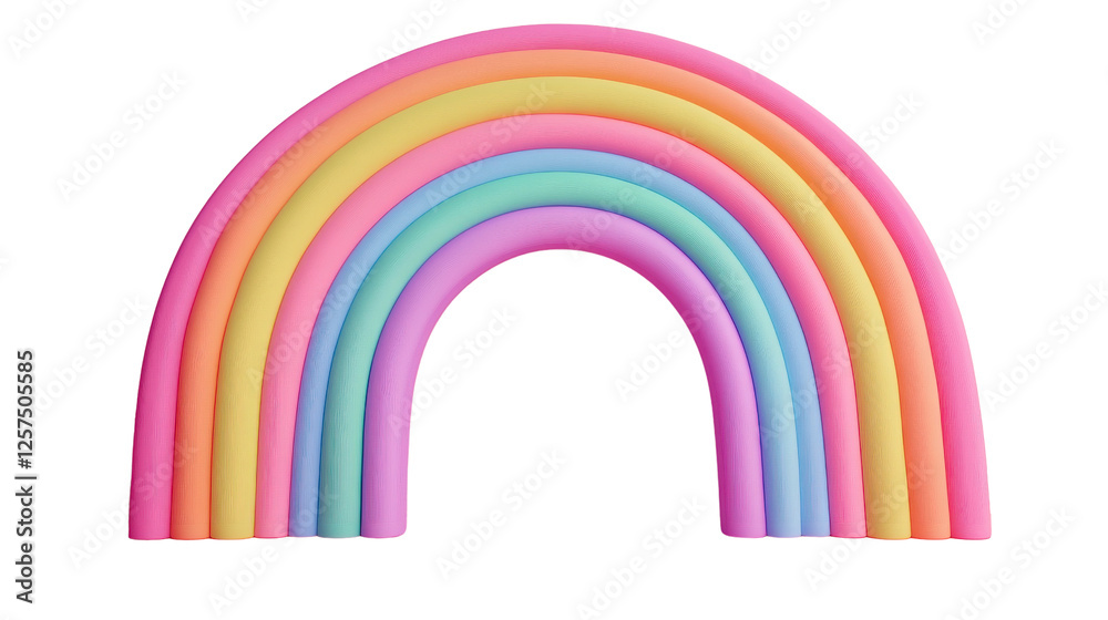 Fototapeta premium A vibrant, colorful rainbow with soft pastel tones, symbolizing hope, harmony, and joy in a whimsical style.