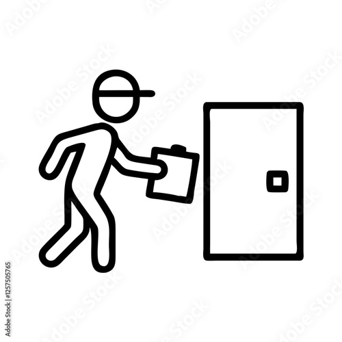 Minimalist icon of a contactless delivery service