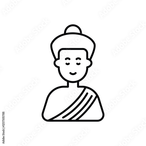 Buddha  icon vector stock illustration
