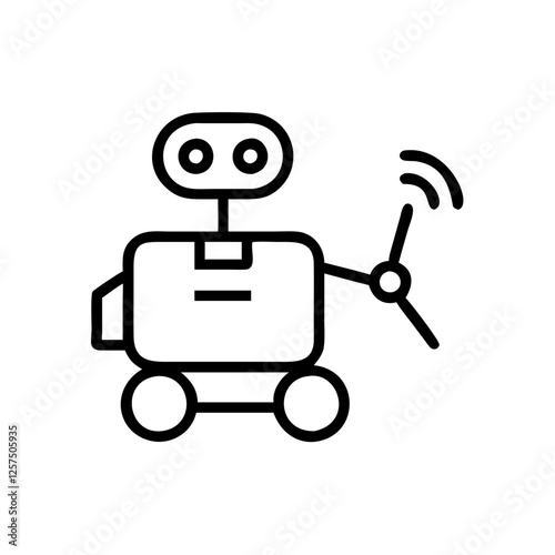 Minimalist icon of an AI-powered courier robot
