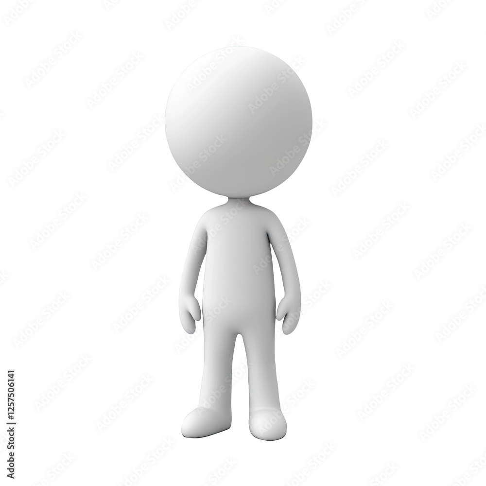 3D White Figure Standing, Isolated, Studio, Simple Background, Avatar 3D White Figure Standing, Isolated, Studio, Simple Background, Avatar
