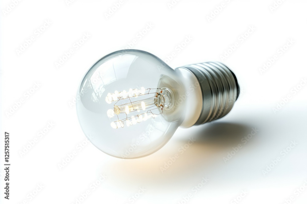 White light bulb on smooth gray surface. AI image White light bulb on smooth gray surface. AI image
