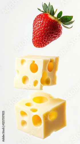 Floating Delights, A Strawberry and Swiss Cheese Composition photo